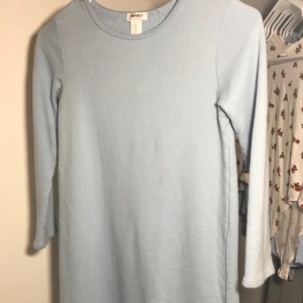 Forever 21 baby blue long sleeve dress 13/14